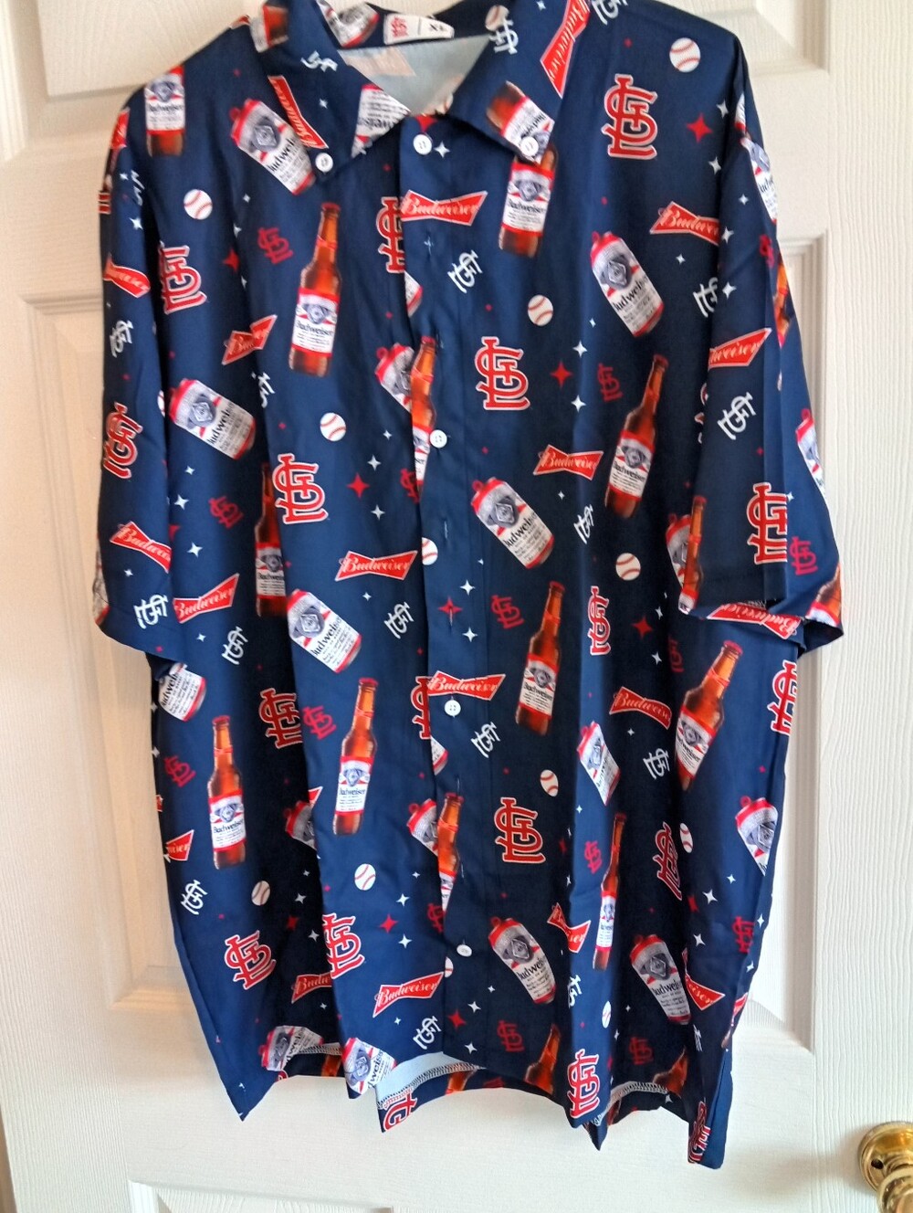 Budweiser St Louis Cardinals Button Up Shirt - Men's 2X